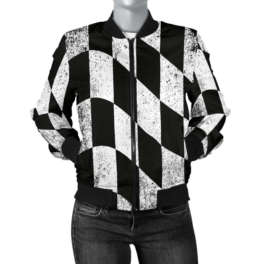 Racing Dirty Checkered Women's Bomber Jacket