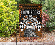 I Love Boobs And Racing Sprint Car Flag