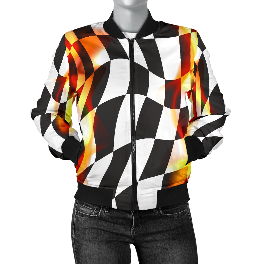 Racing Flag Of Flame bomber jacket