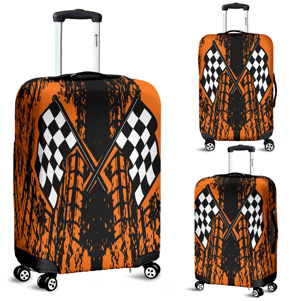 Dirt Racing Luggage Cover Orange