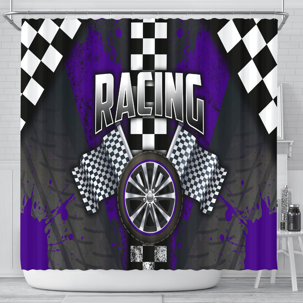 Racing Shower Curtain Purple