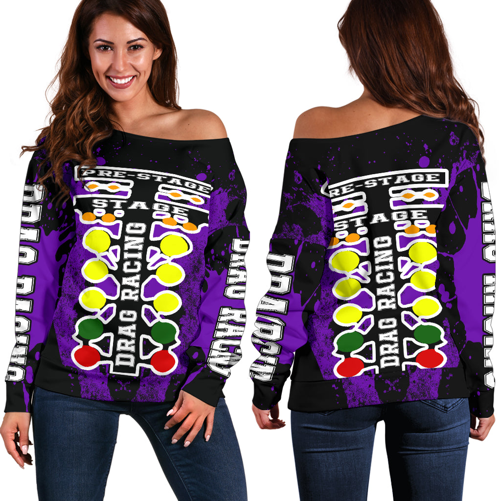 Drag Racing Off Shoulder Sweater RBNPR