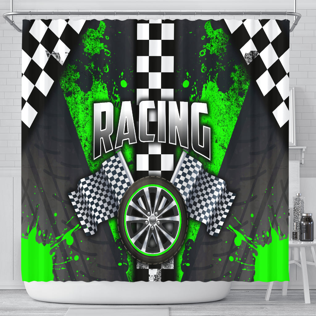 Racing Shower Curtain Pistachio