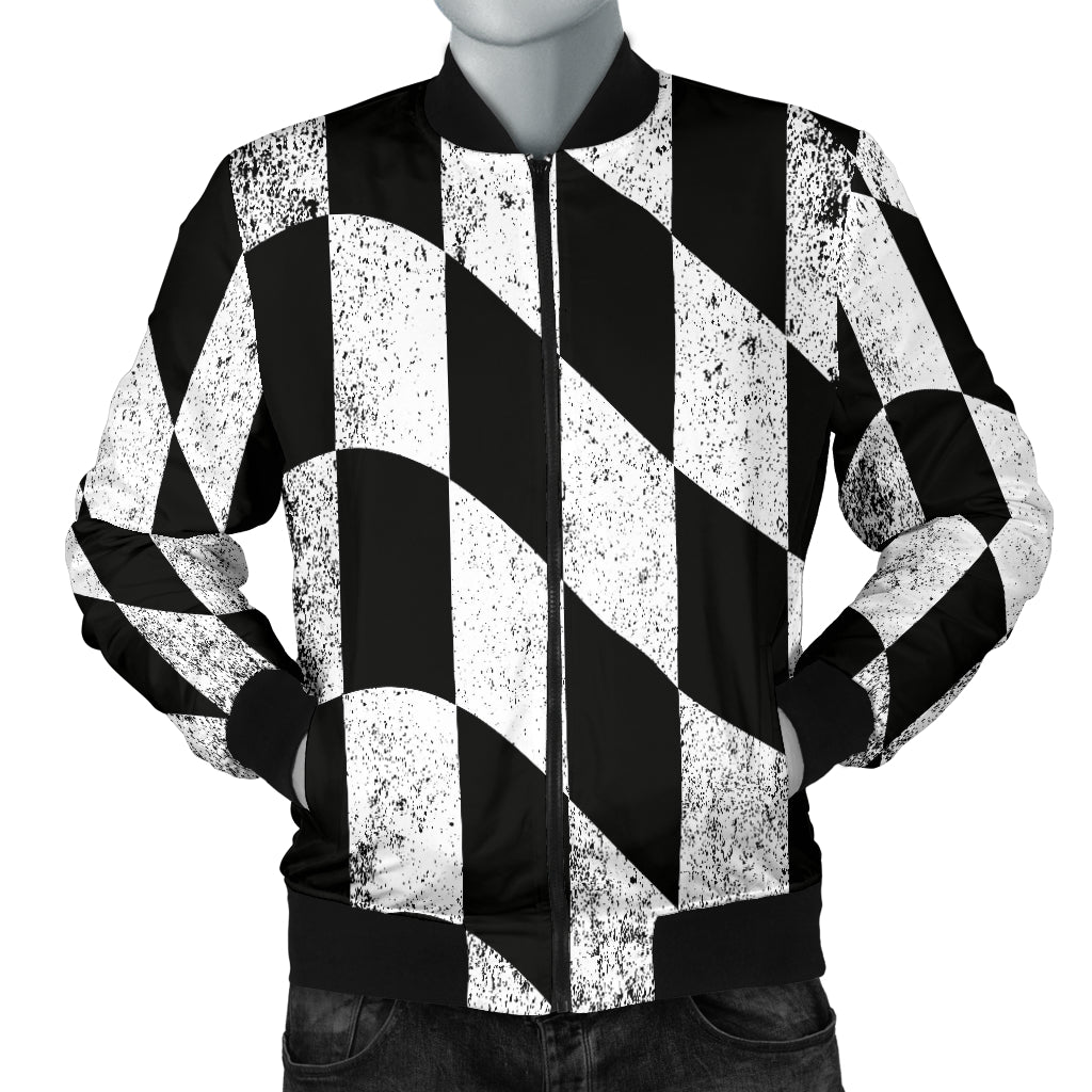 Racing Dirty Checkered Men's Bomber Jacket