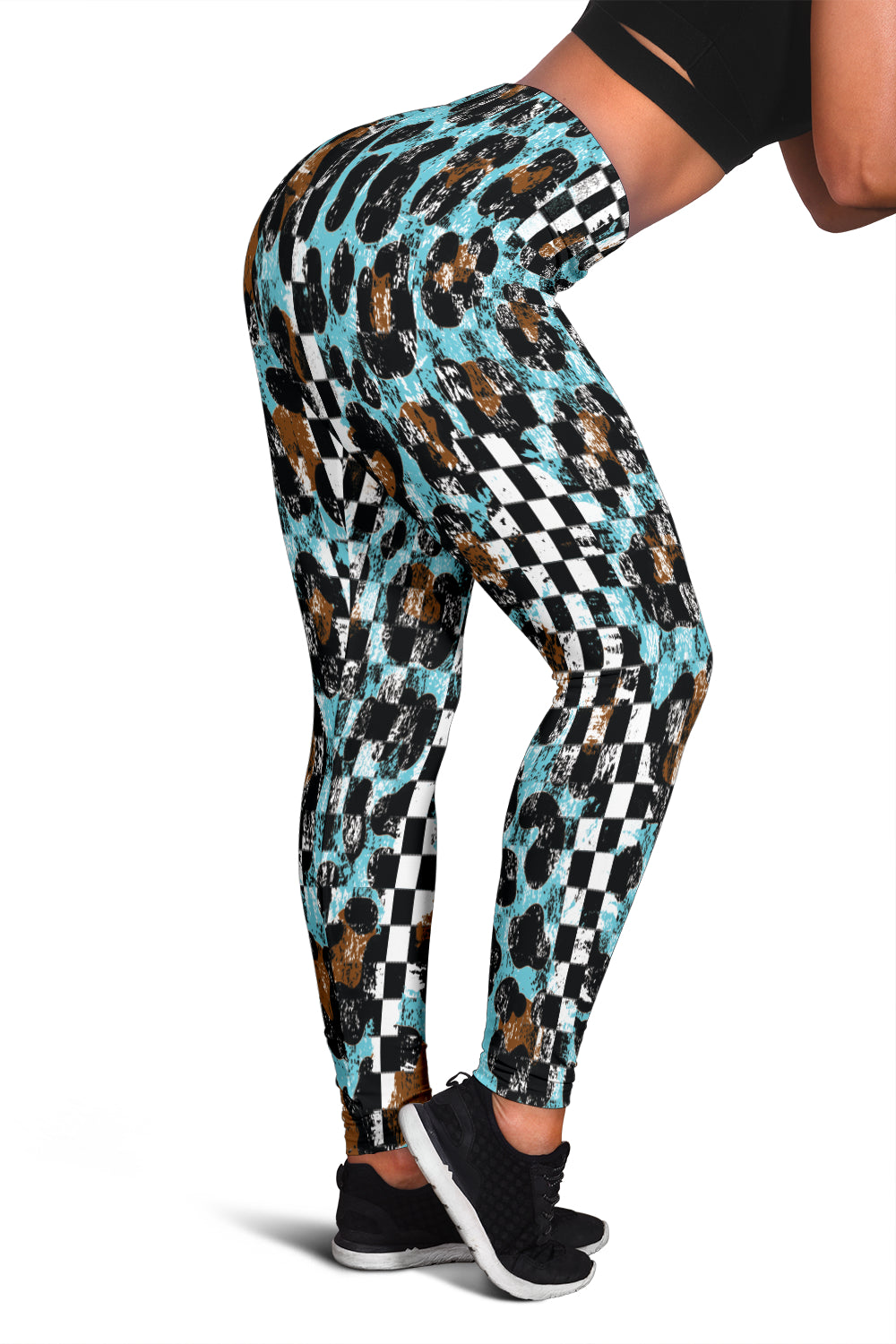 Racing Leopard Checkered Leggings