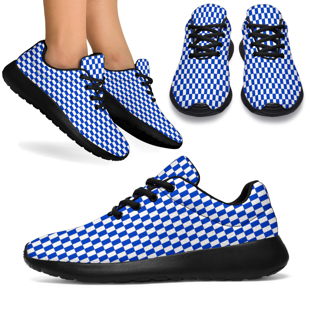 Racing Blue Checkered Flag Sneakers Black