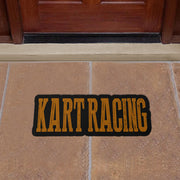 Custom shaped kart racing door mat