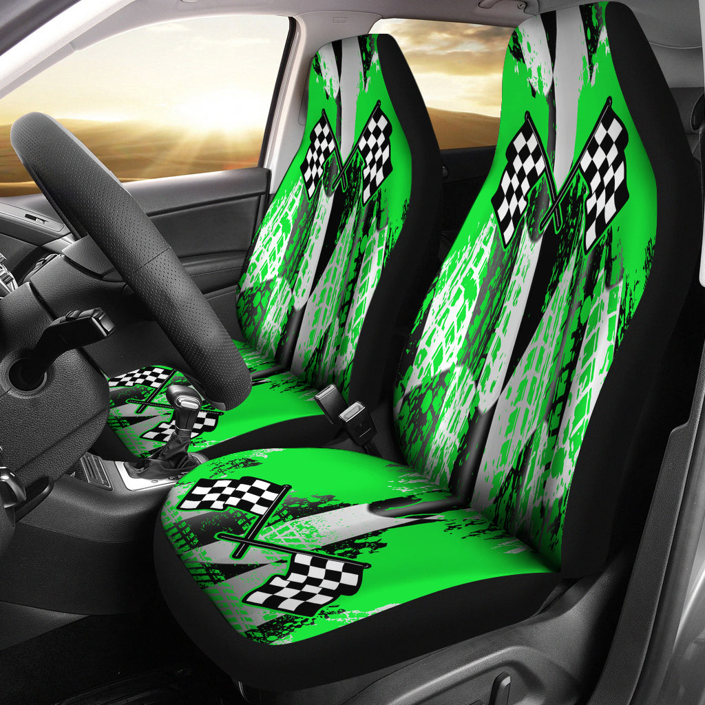 Racing Seat Covers New Green (Set of 2)