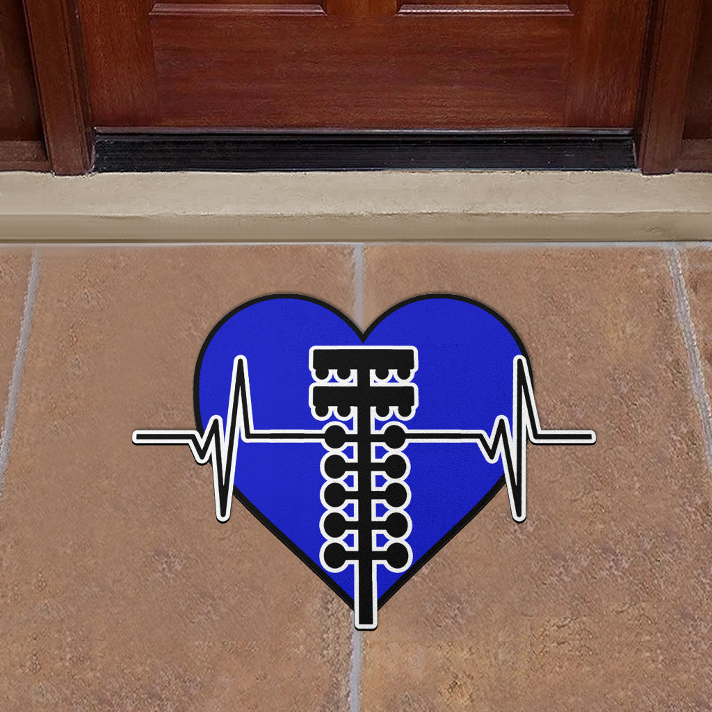 Custom Drag Racing Heartbeat Door Mat