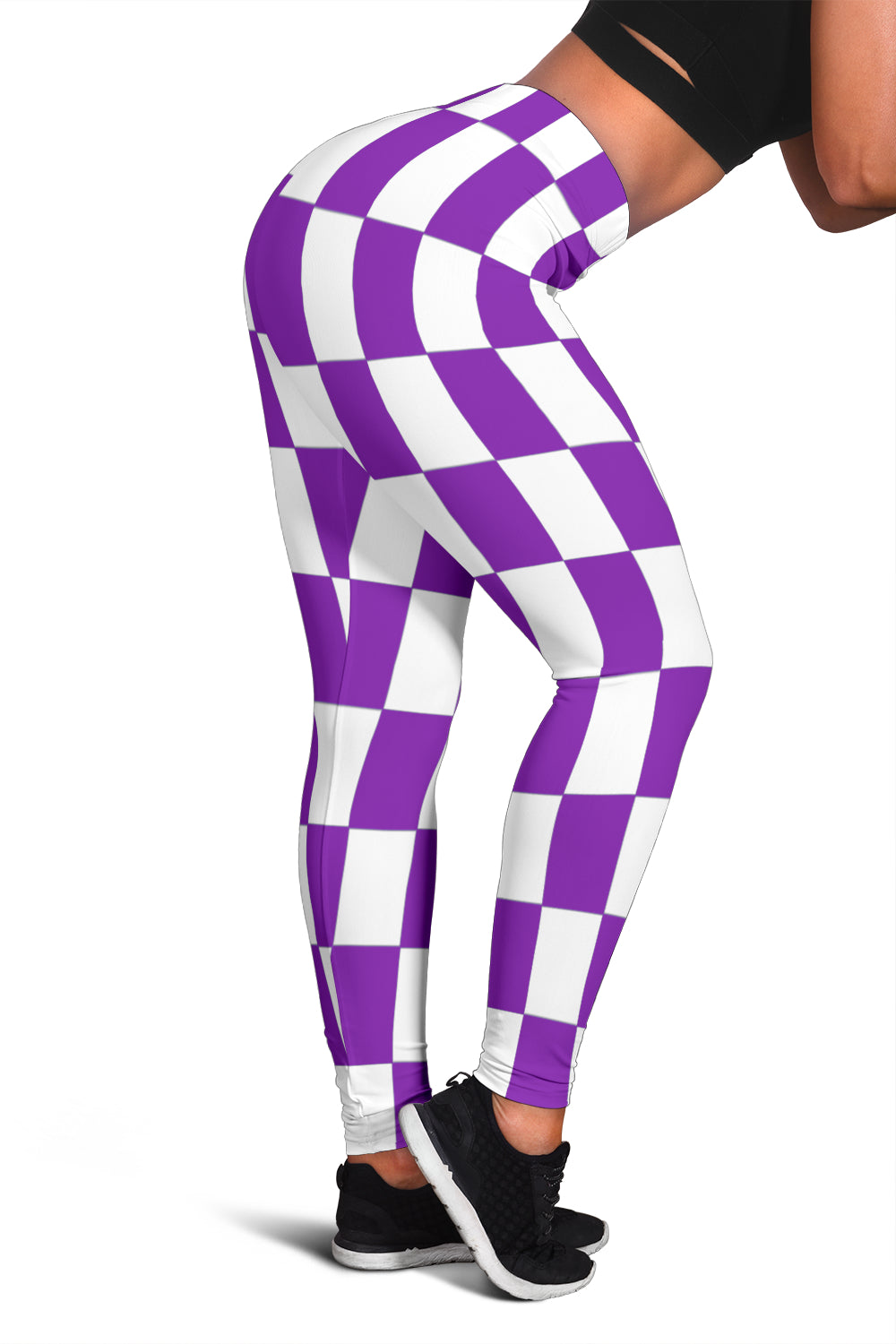 Racing Purple Checkered Leggings