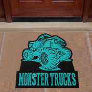 Custom Shaped Monster Trucks Door Mat