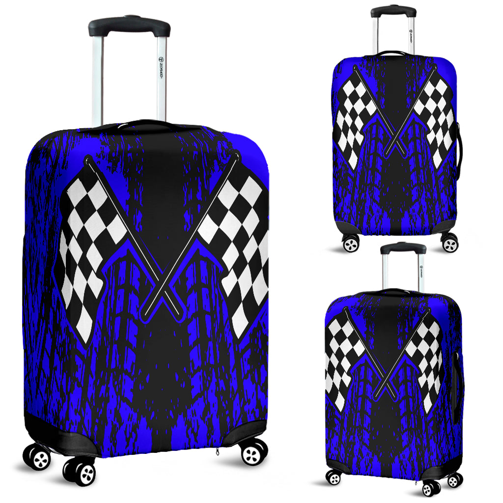 Dirt Racing Luggage Cover Blue