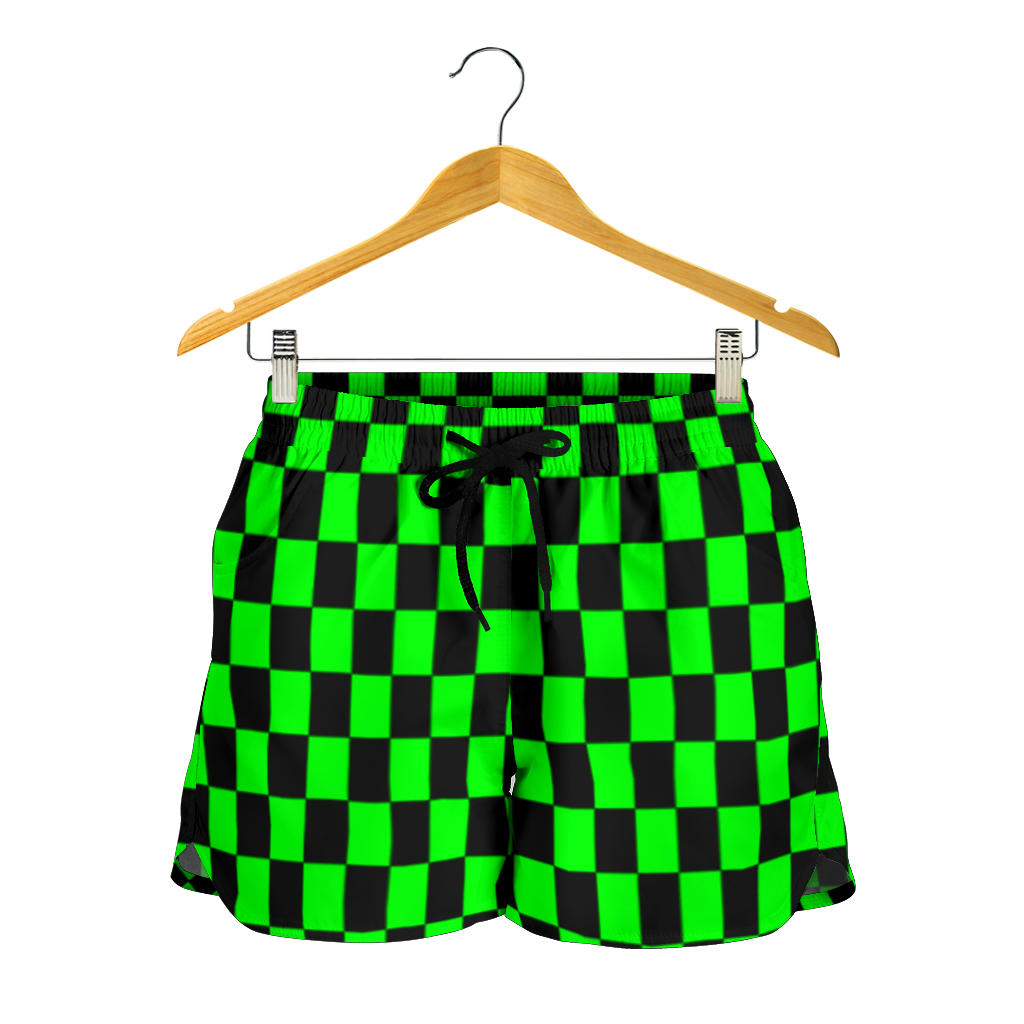 Racing Checkered Women's Shorts Pistachio