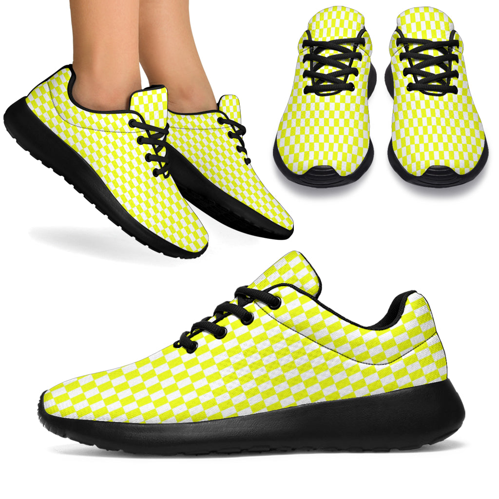 Racing Yellow Checkered Flag Sneakers Black