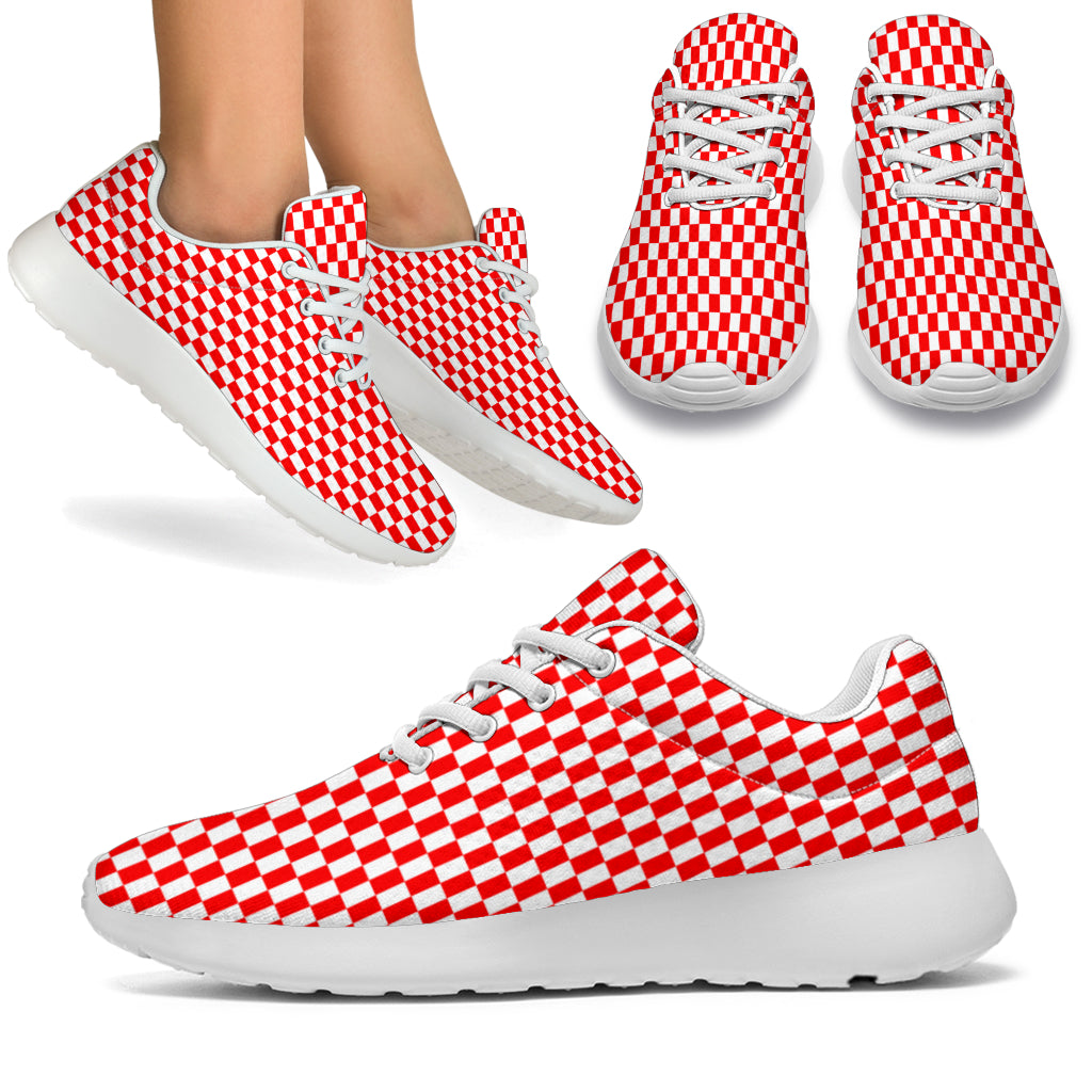 Racing Red Checkered Flag Sneakers White