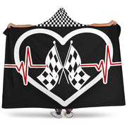 Racing heartbeat hooded blanket