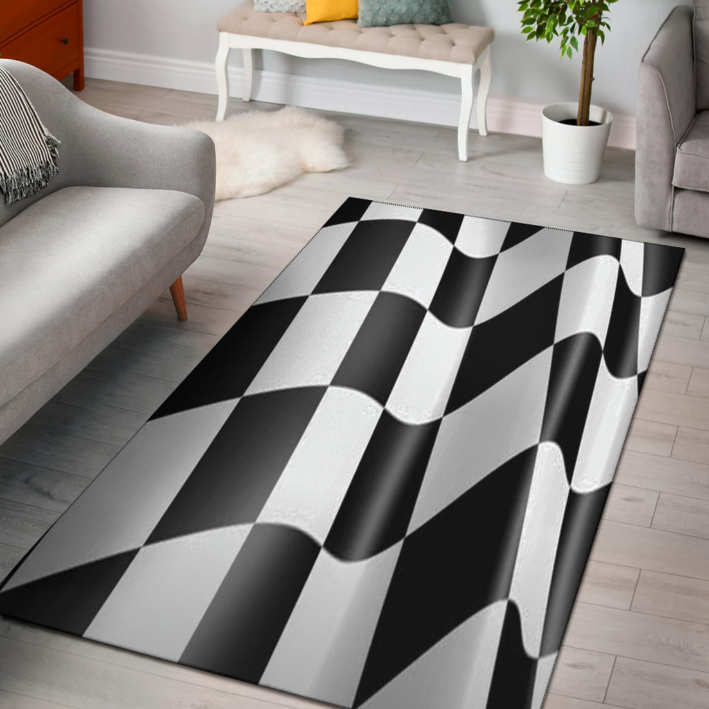 Racing Checkered Flag Rug