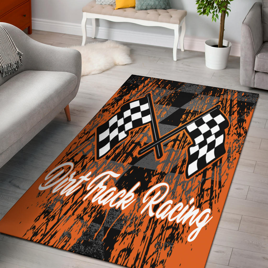 Dirt Racing Rug Orange