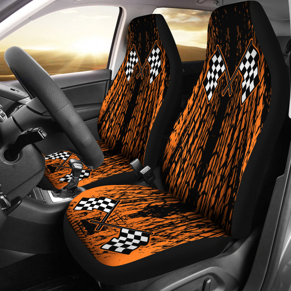 Dirt Racing Seat Covers Orange (Set of 2)