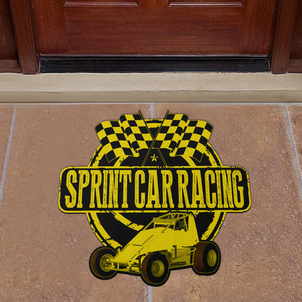 Custom shaped sprint car non-wing door mat