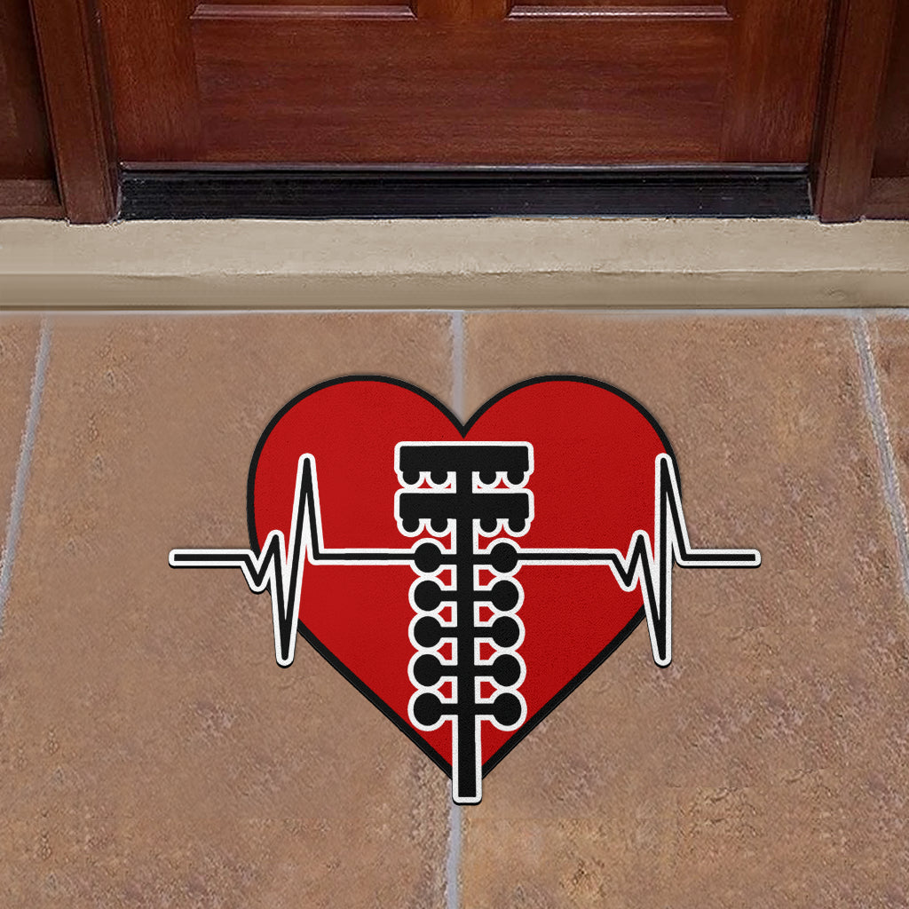 Custom Drag Racing Heartbeat Door Mat