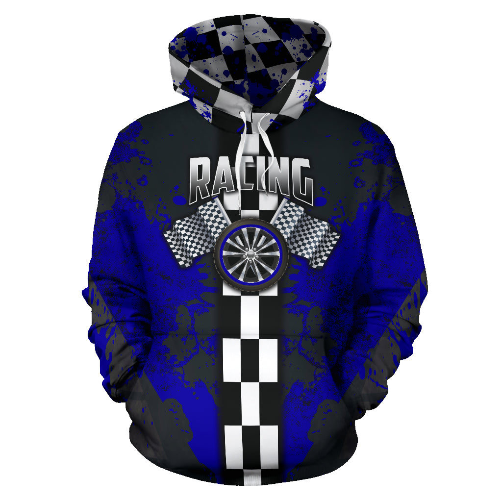 Racing All Over Print Hoodie New Blue