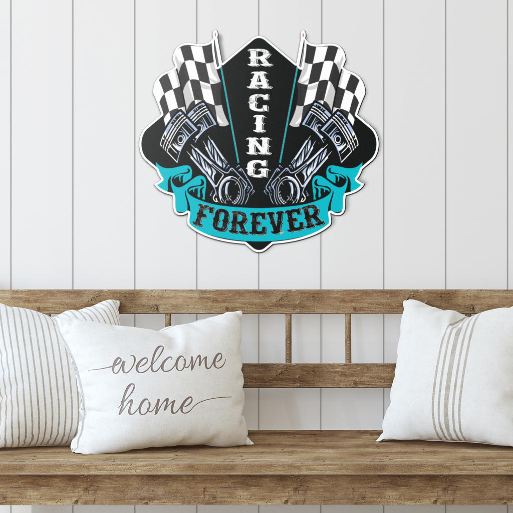 Racing Forever Metal Sign