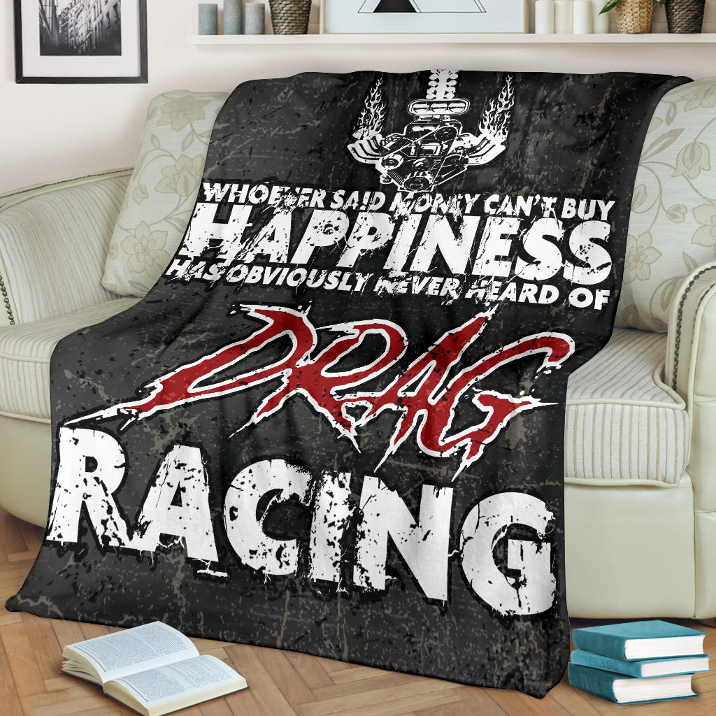 Money Can't Buy Happiness Drag Racing Blanket