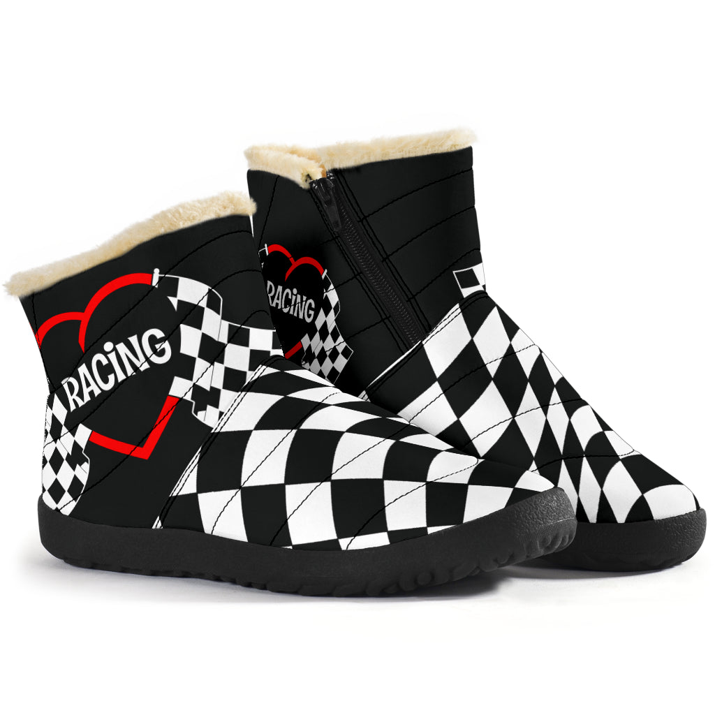 Racing Heart Cozy Winter Boots