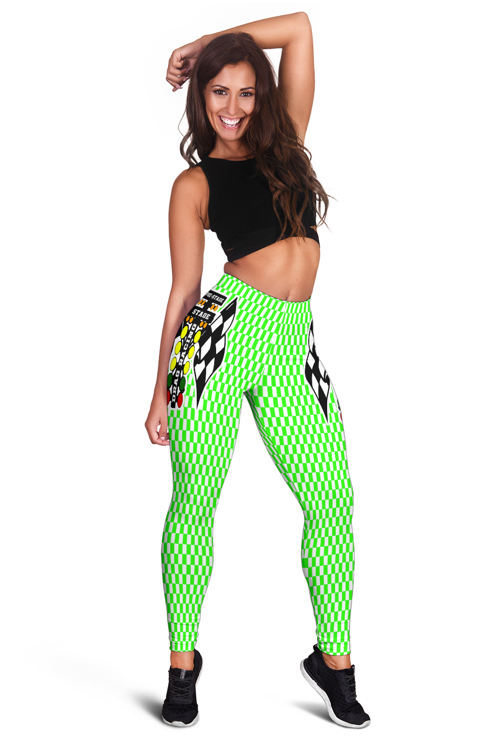 Drag Racing Pistachio Flag Leggings