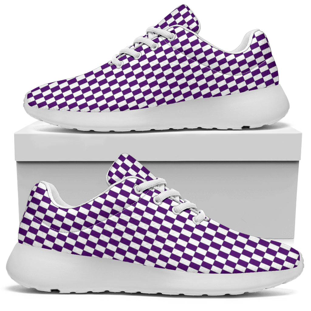 Racing Purple Checkered Flag Sneakers White