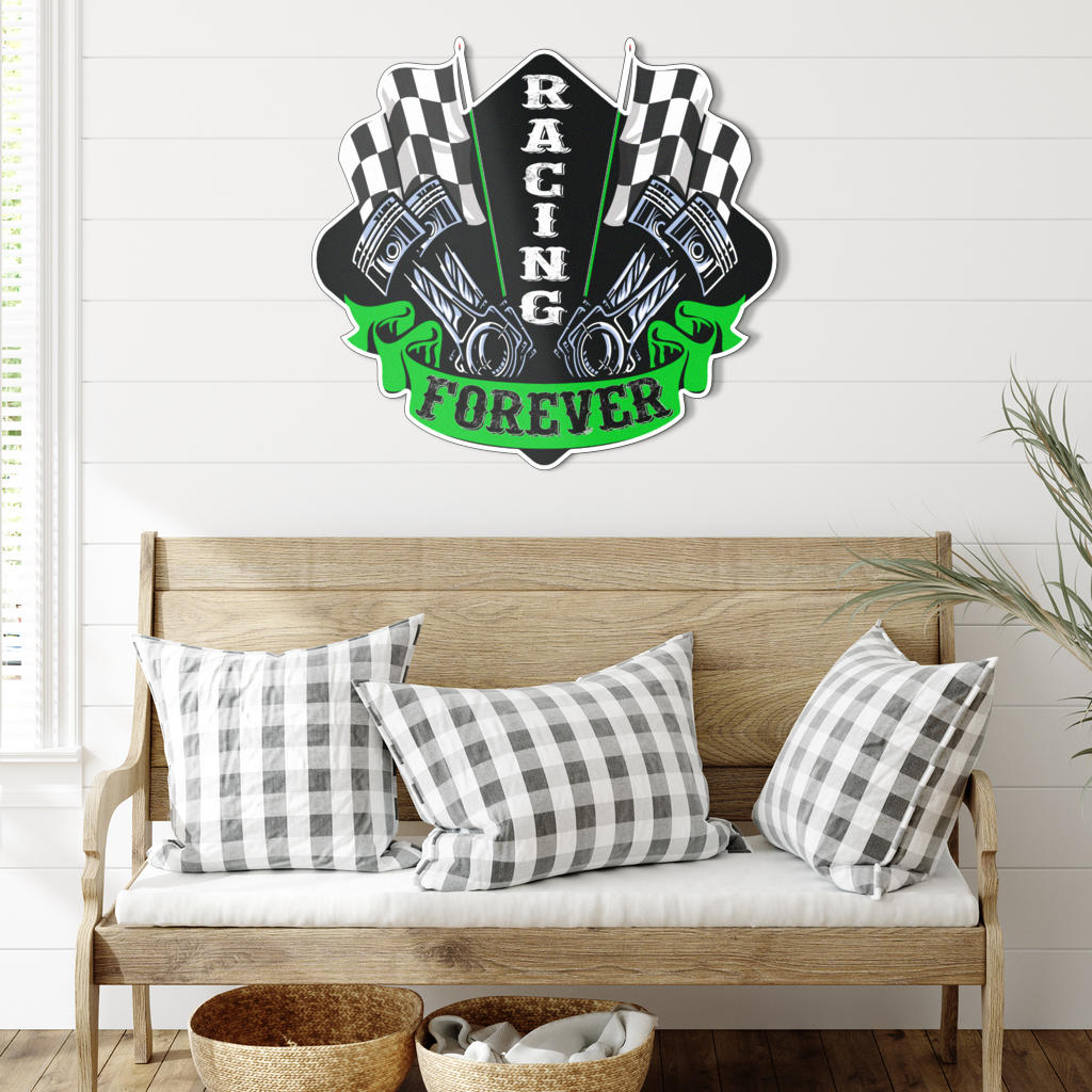 Racing Forever Metal Sign