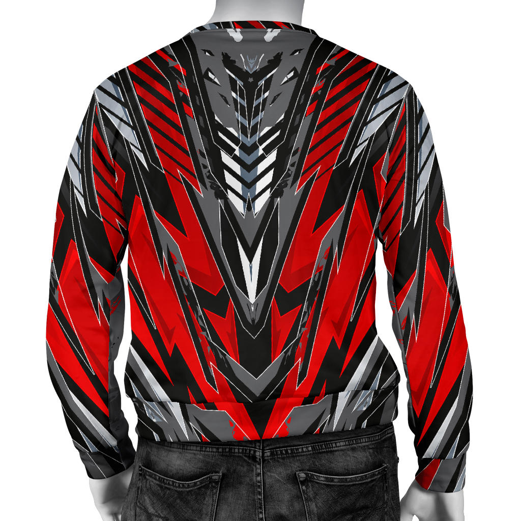 Racing Style Wild Red & Black & Grey Men's Sweater