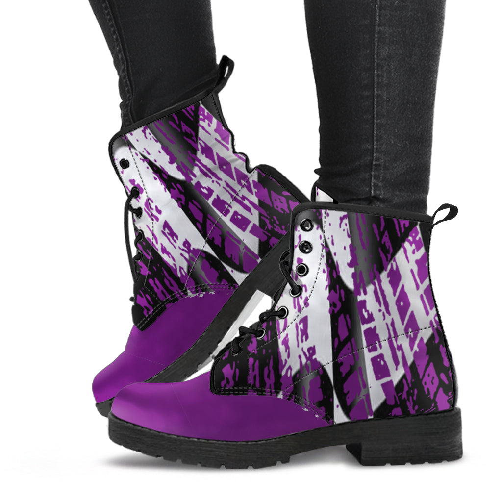 Racing Checkered Boots Purple
