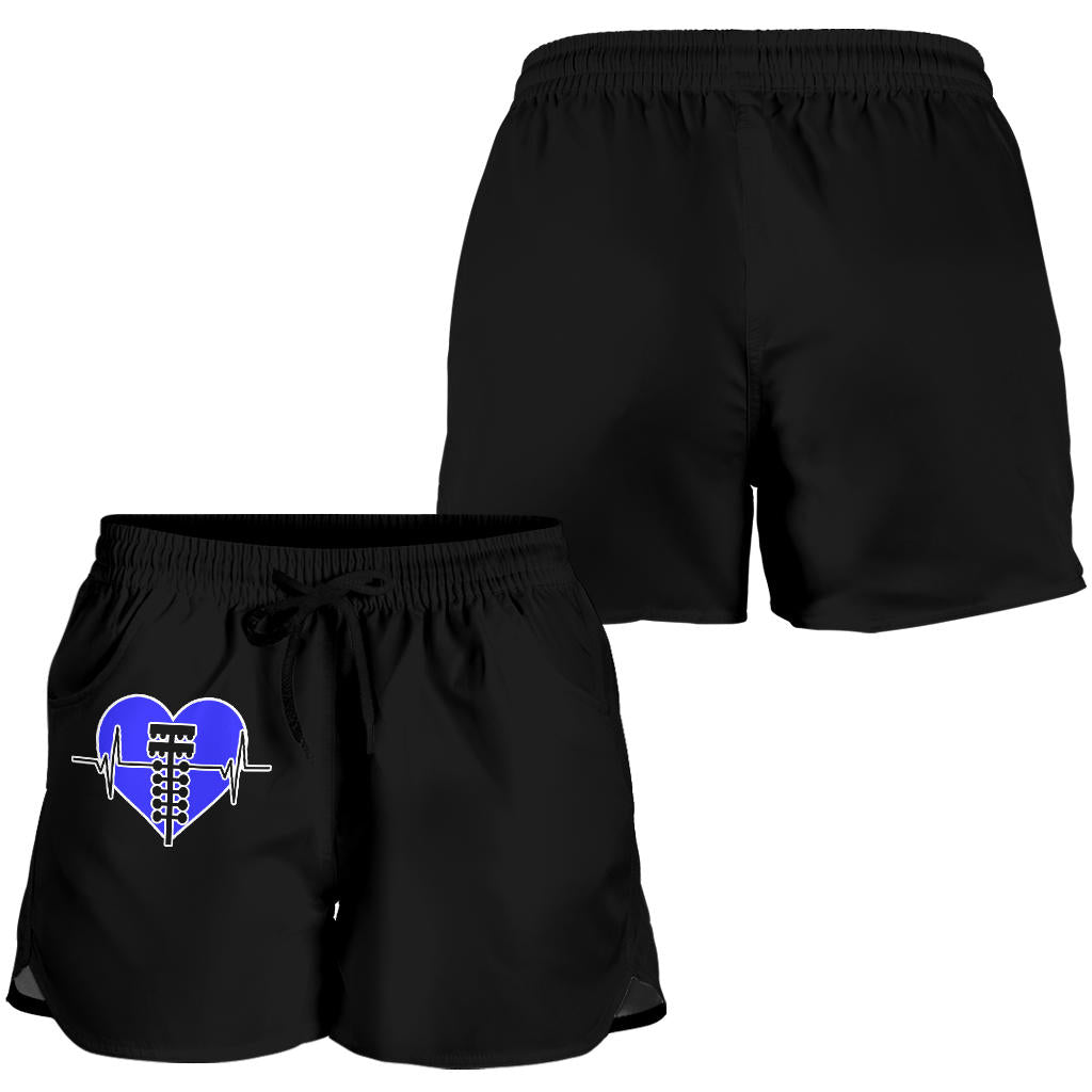 Drag Racing Heartbeat Womens Shorts