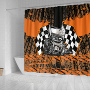sprint car racing shower curtain