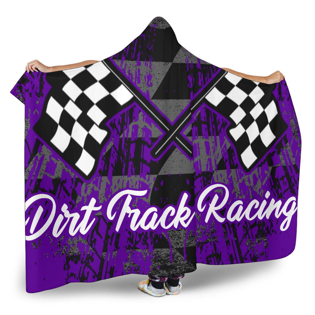 Dirt Racing Hooded Blanket purple