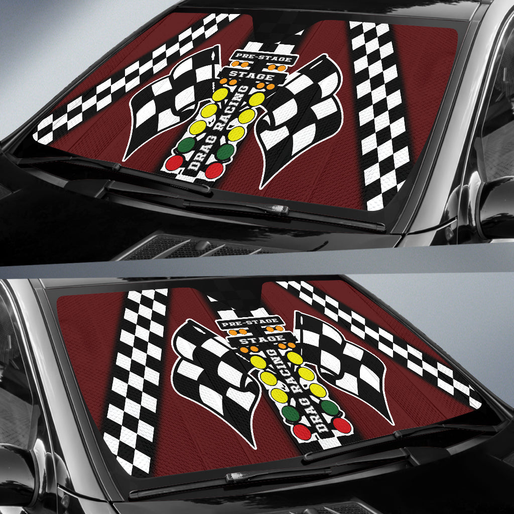 Drag Racing Windshield Sun Shade Maroon (ABOUT 2 WEEKS DELIVERY)