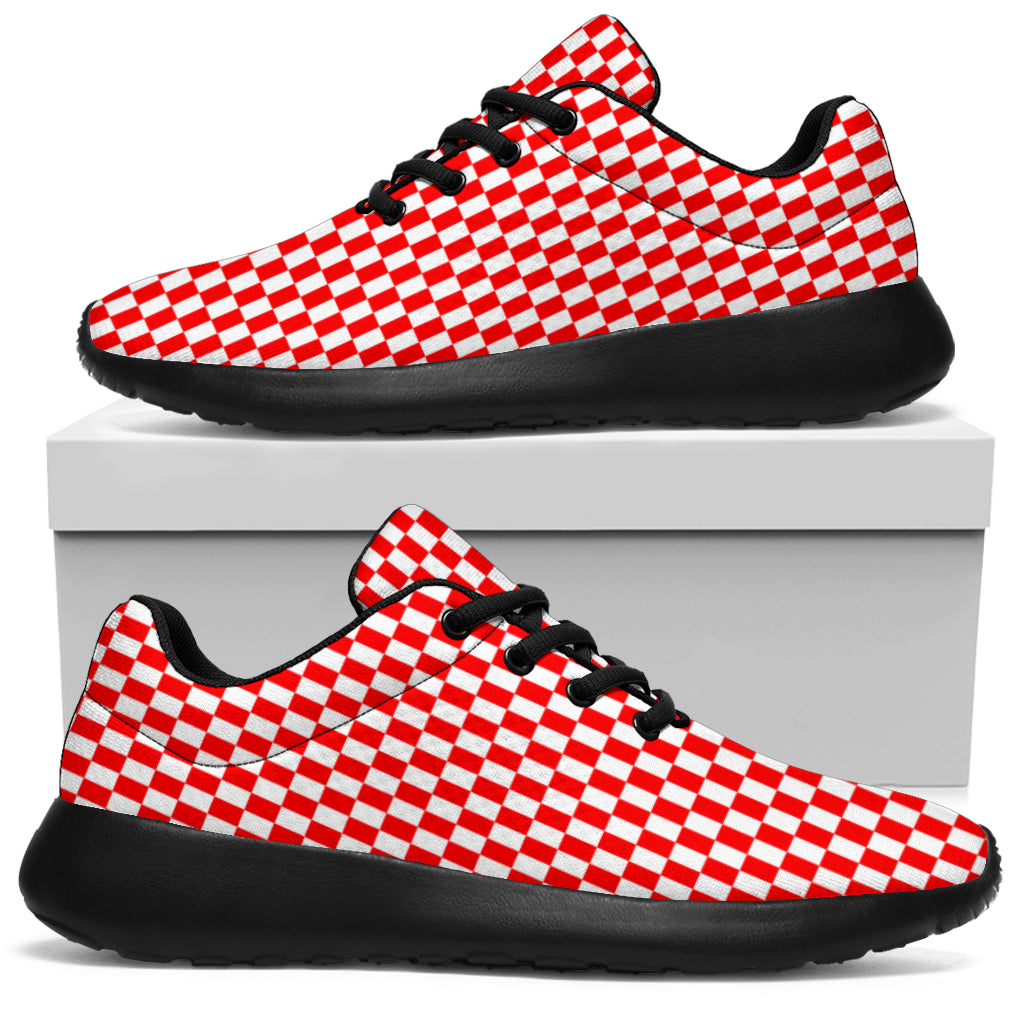 Racing Red Checkered Flag Sneakers Black