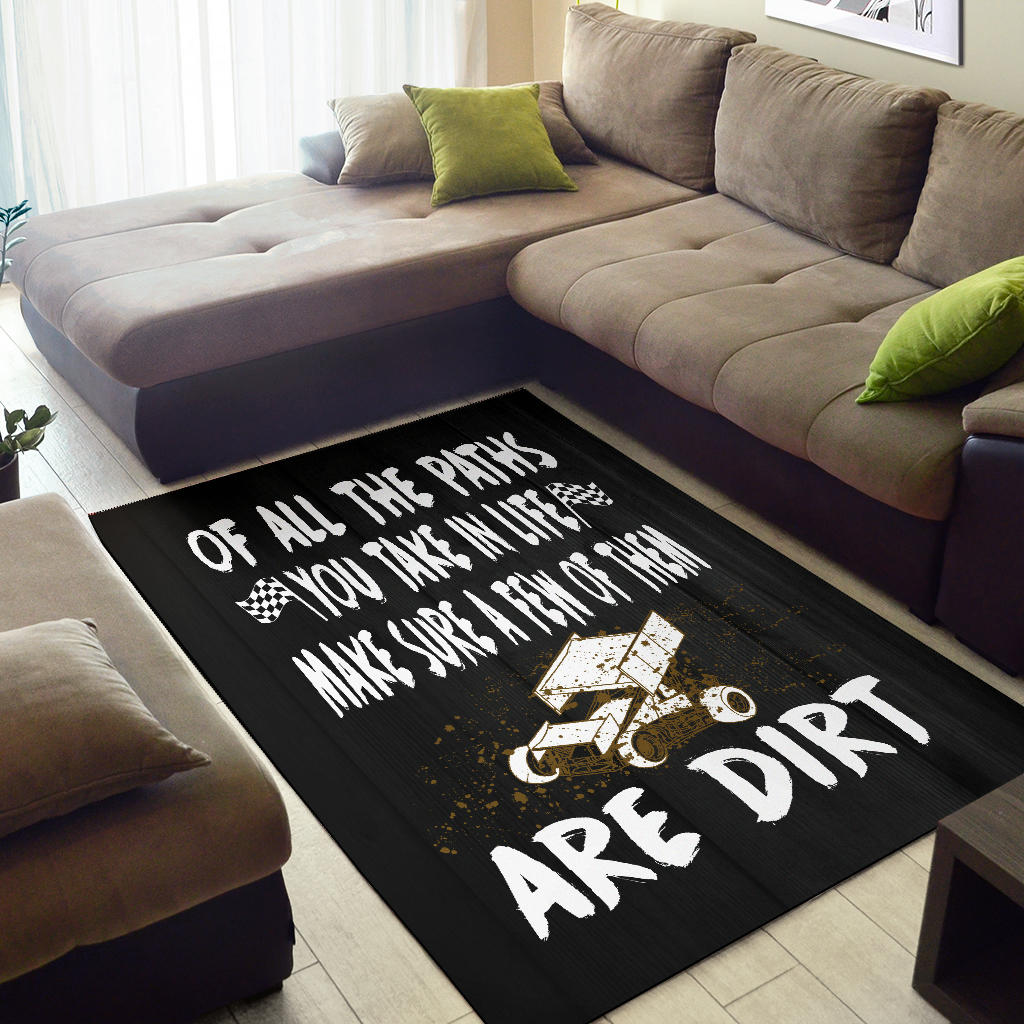 Of All The Path You Take In life Make Sure A Few Of Them Are Dirt Sprint Car Rug