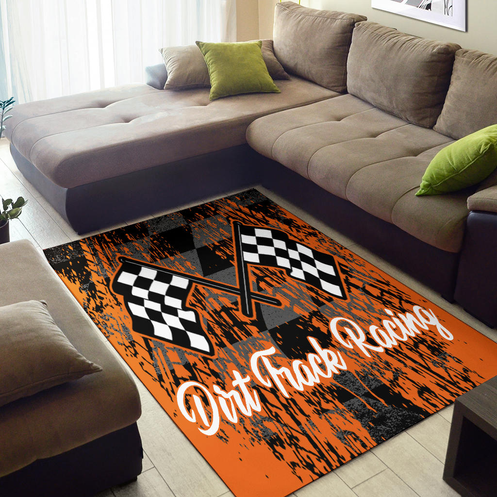 Dirt Racing Rug Orange