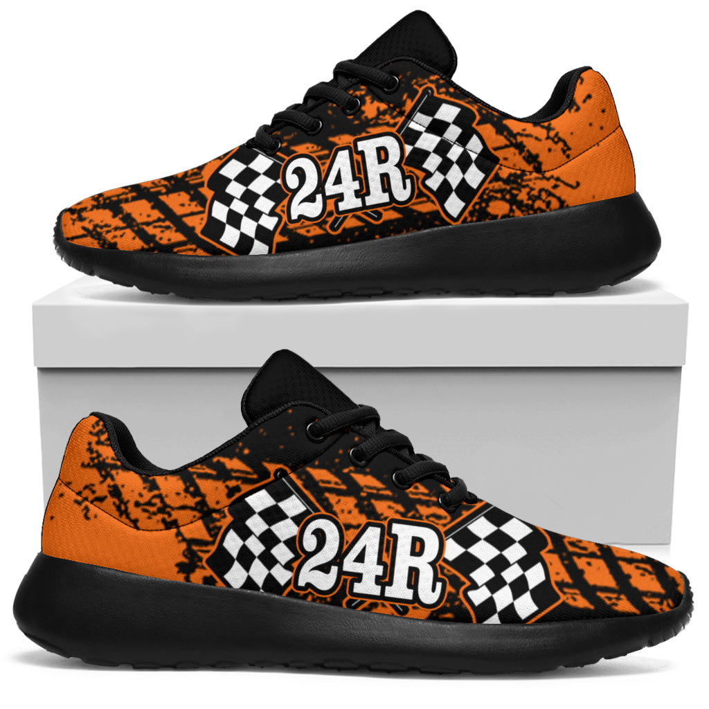 Dirt Racing Sneakers Number 24R Orange