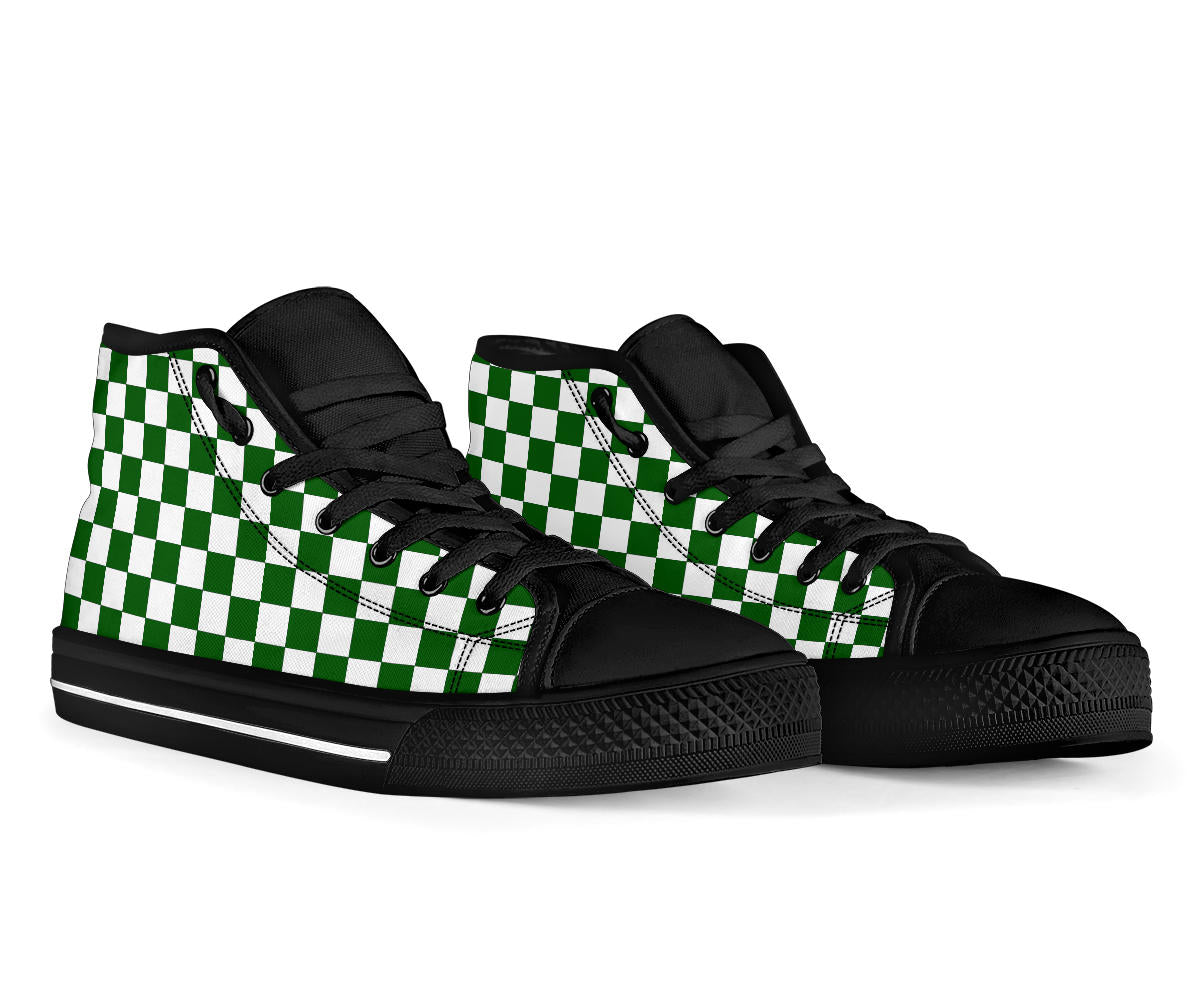 Racing Green Checkered High Tops Black