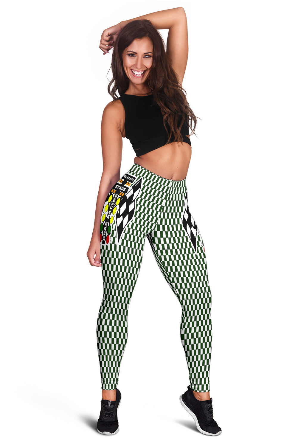 Drag Racing Green Flag Leggings