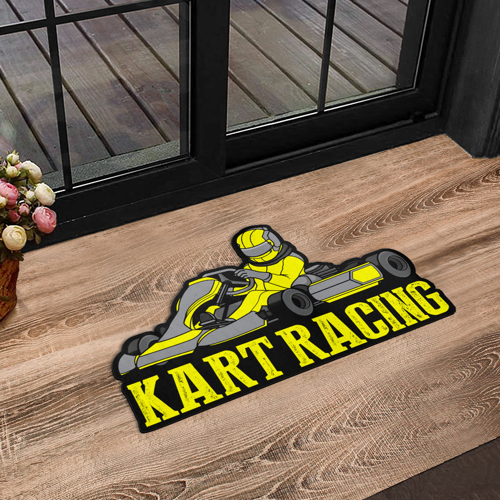 Custom shaped kart racing door mat rby