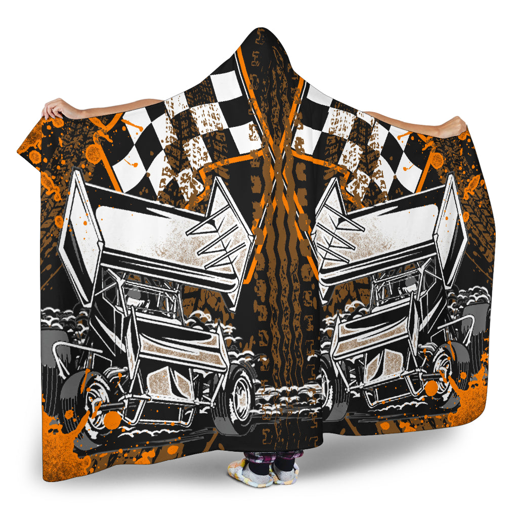 Sprint Car Racing Hooded Blanket