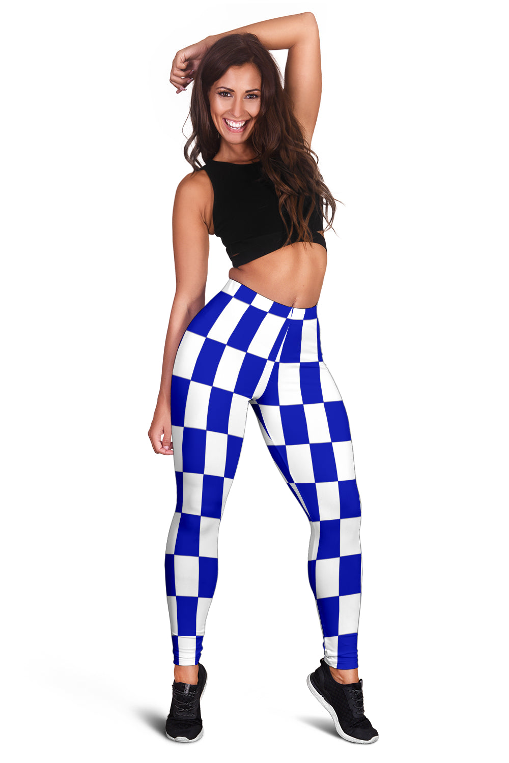 Racing Blue Checkered Leggings