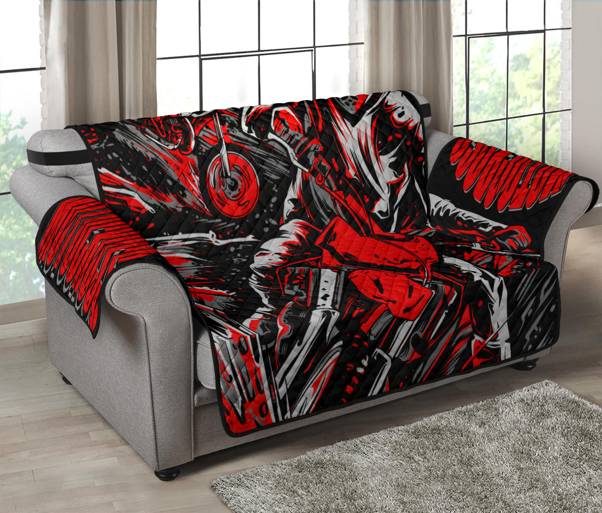 Motocross Loveseat Sofa Protector Red