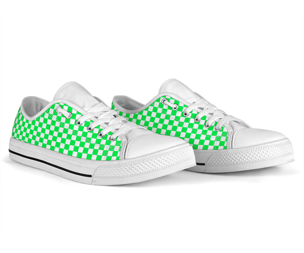 Racing Pistachio Checkered Low Tops White