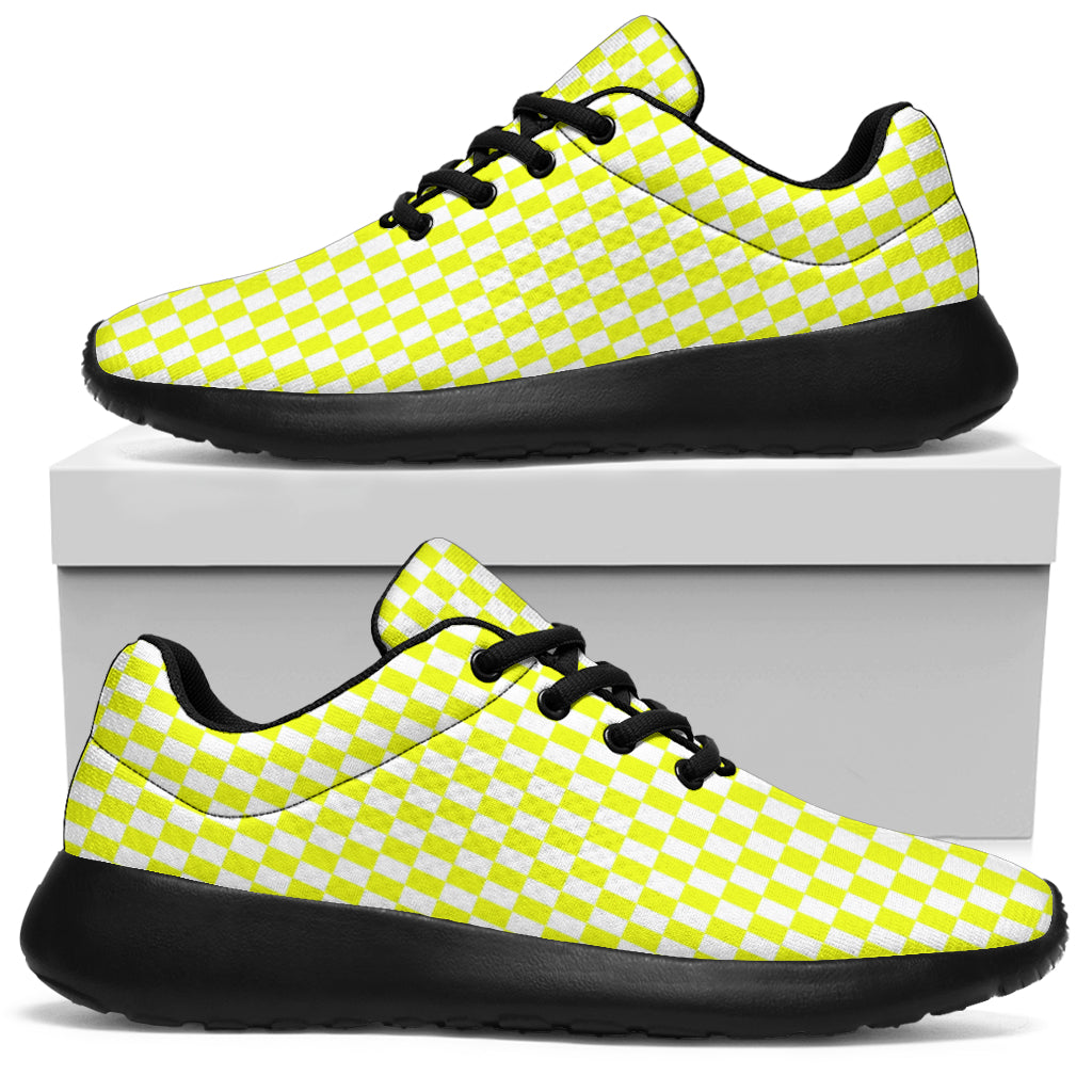 Racing Yellow Checkered Flag Sneakers Black